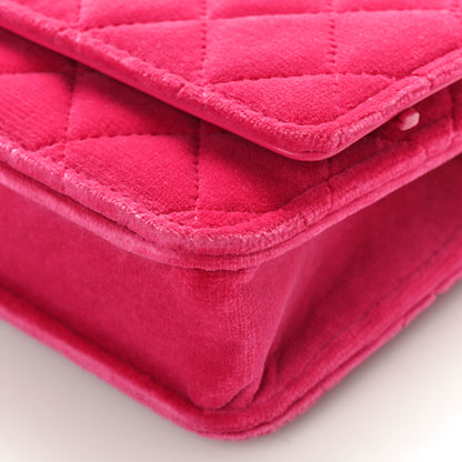 Chanel Velvet Quilted Pearl Crush Wallet On Chain WOC Pink 10 of 10