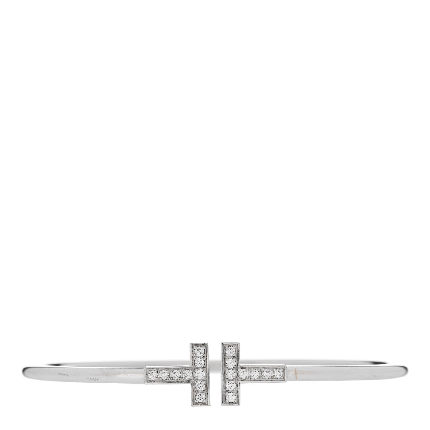 18K White Gold Diamond T Wire Bracelet