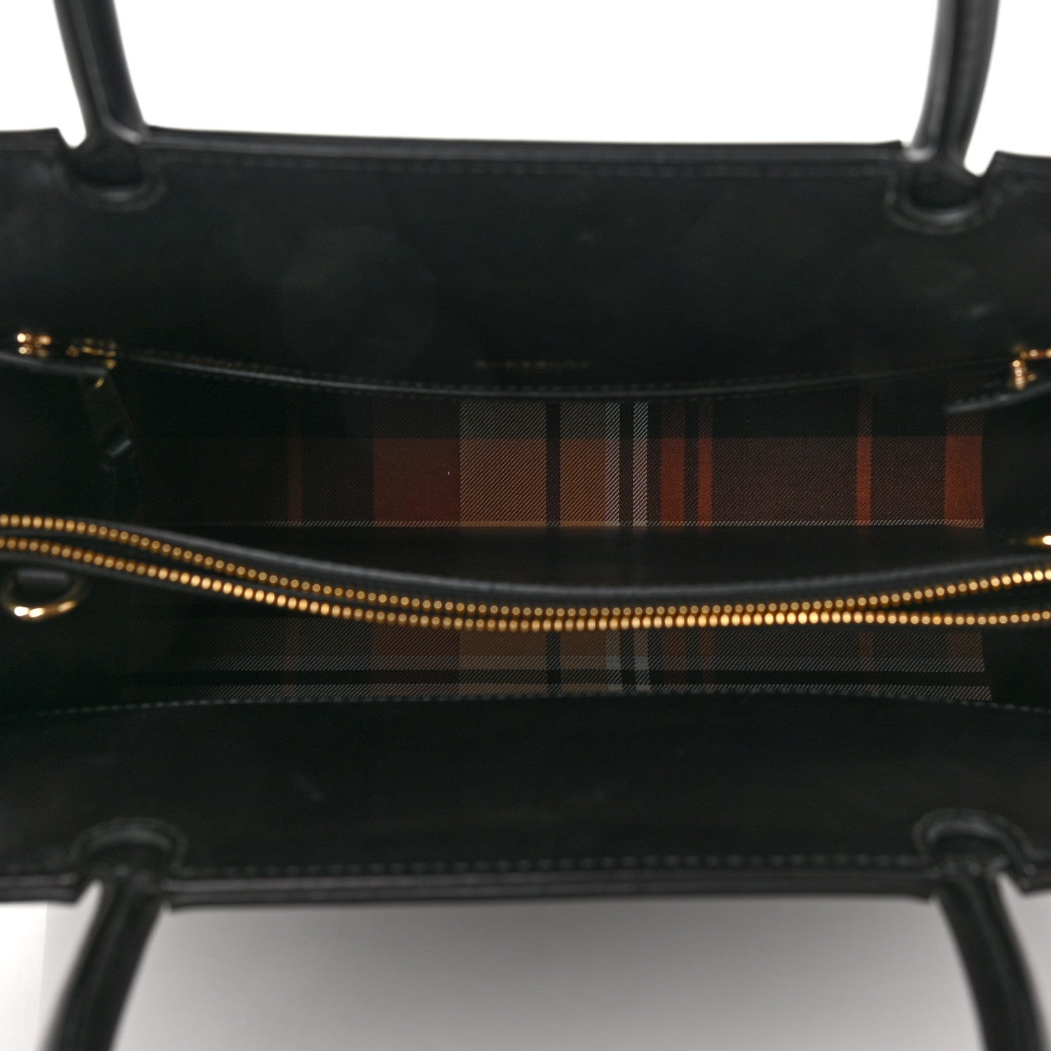 Burberry Wool Tartan Two Handle Title Bag Dark Green 5 of 9