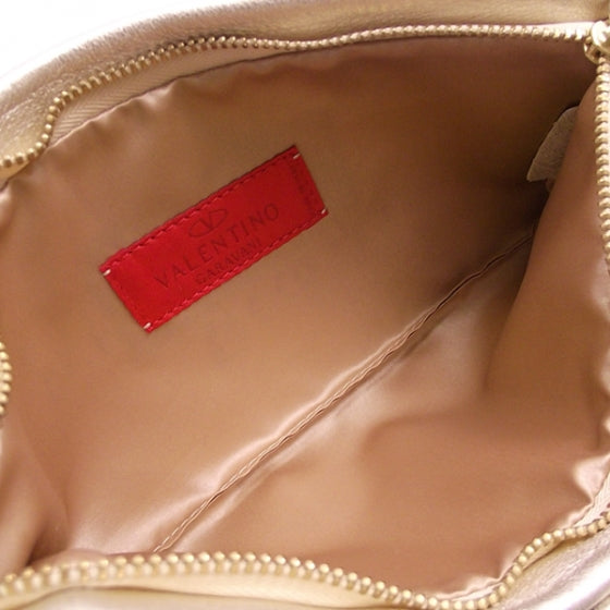Metallic Nappa Bow Clutch Gold