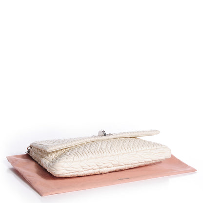 Miu Miu Nappa Matelasse Crystal Flap Clutch White 5 of 11