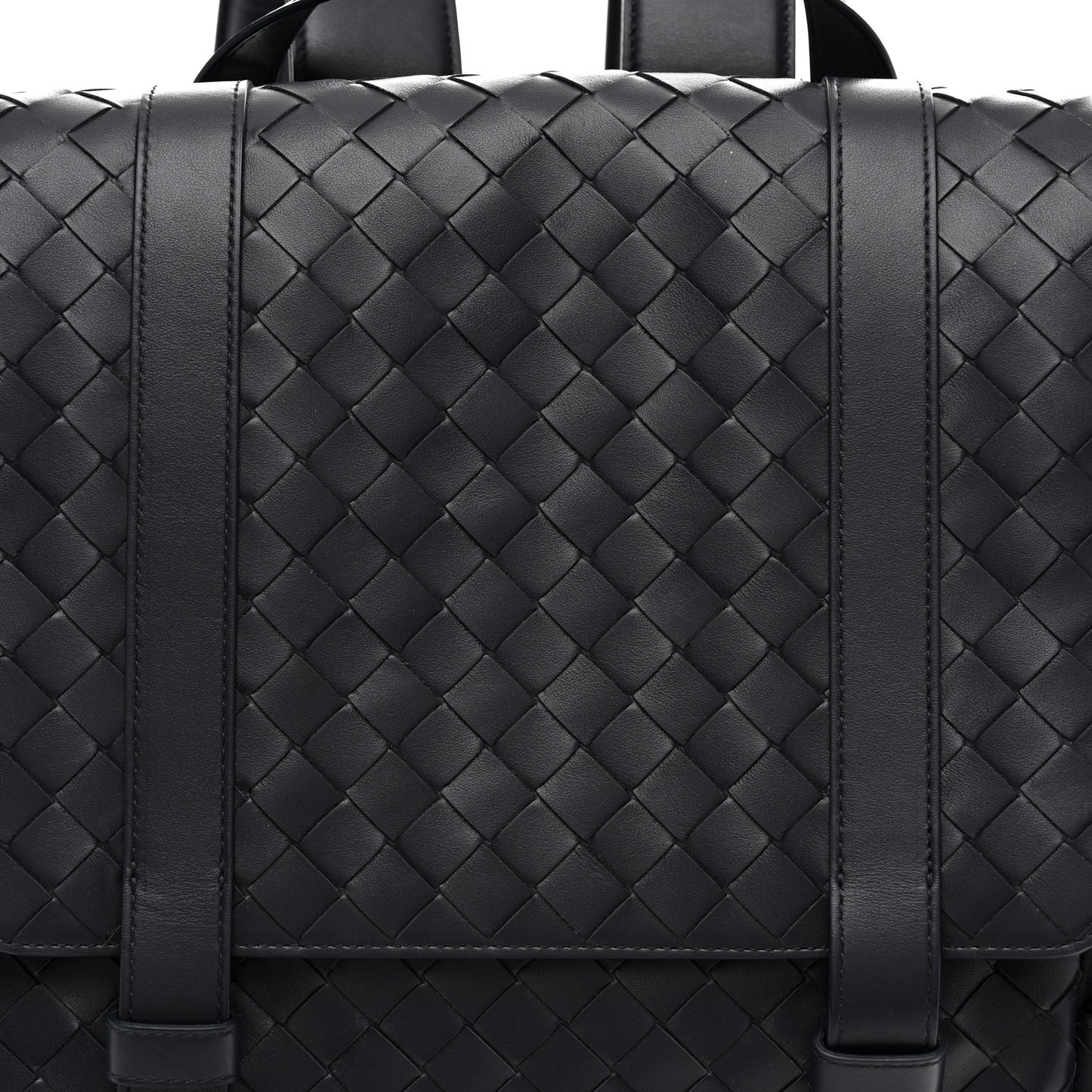 Canvas Calfskin Intrecciato Sassolungo Backpack Dark Blue