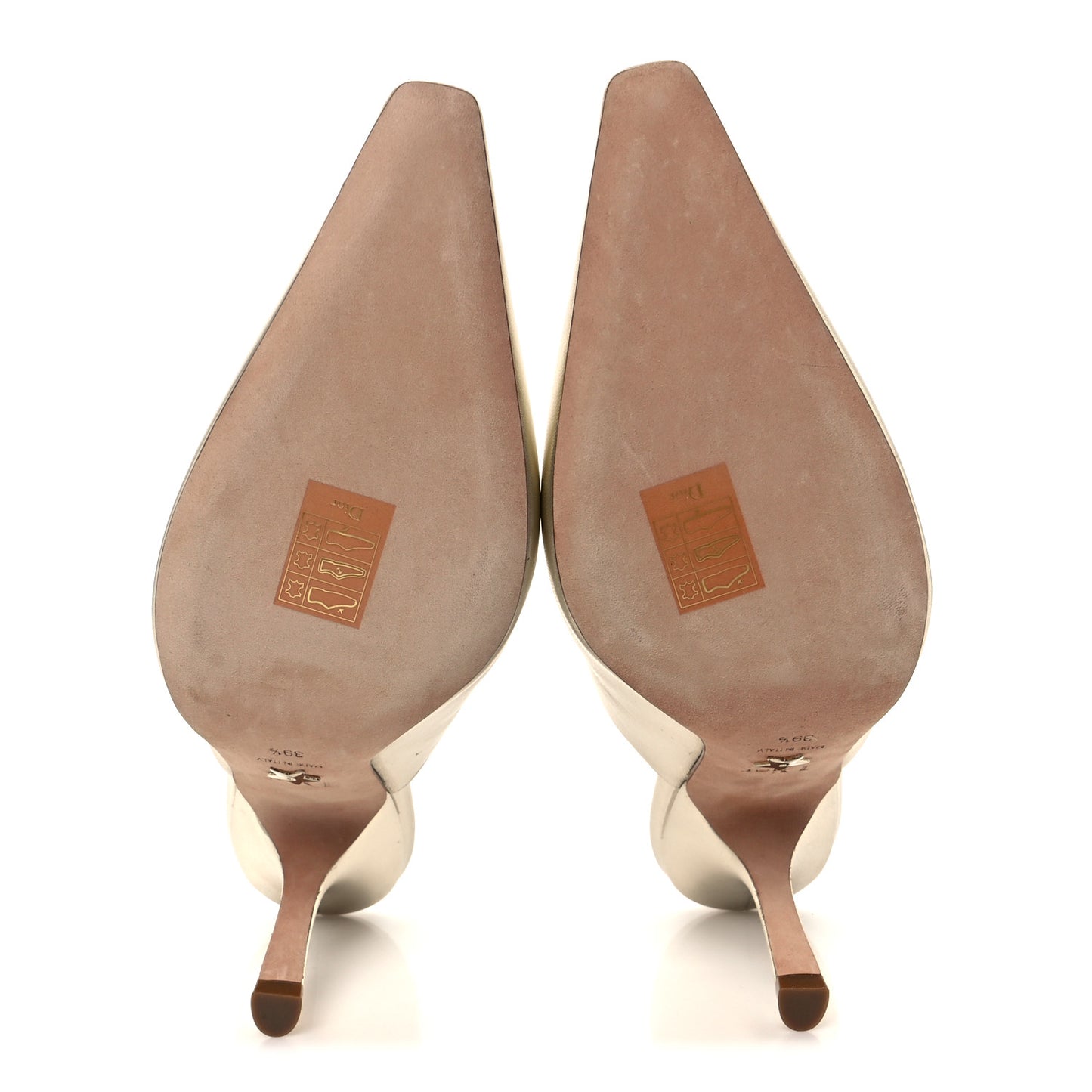Laminated Lambskin Captured Mules 39.5 Pale Gold