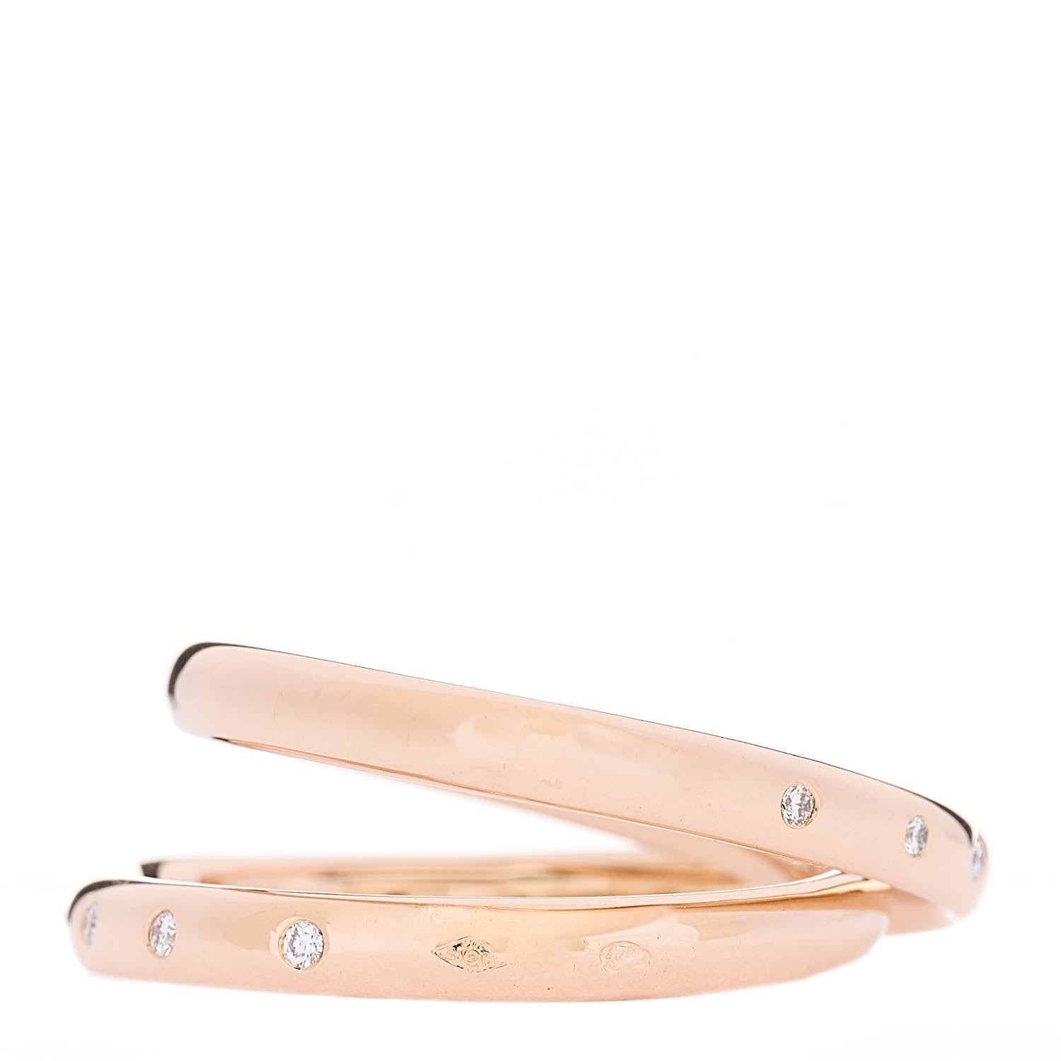 Hermes 18K Rose Gold Diamond Vertige Coeur Ring 53 6.5 3 of 5