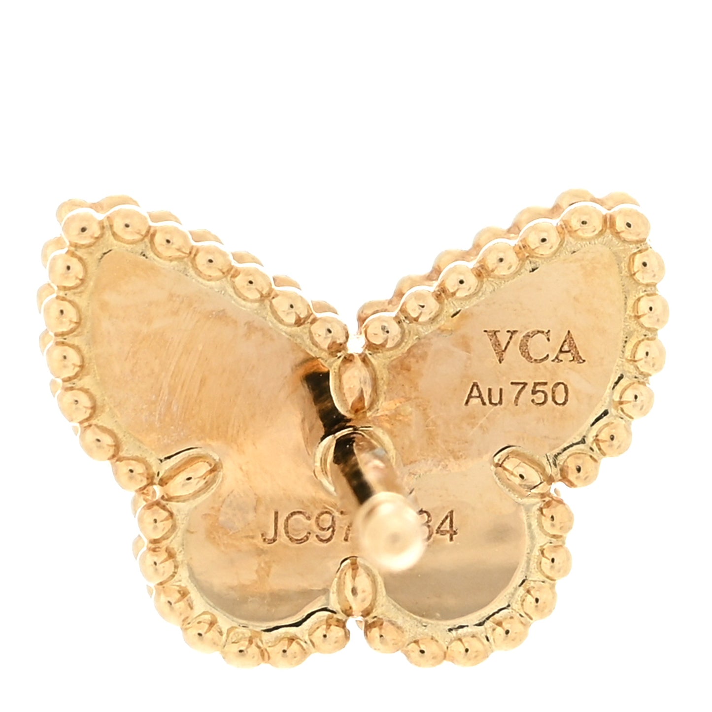 18K Yellow Gold Mother of Pearl Sweet Alhambra Butterfly Earrings