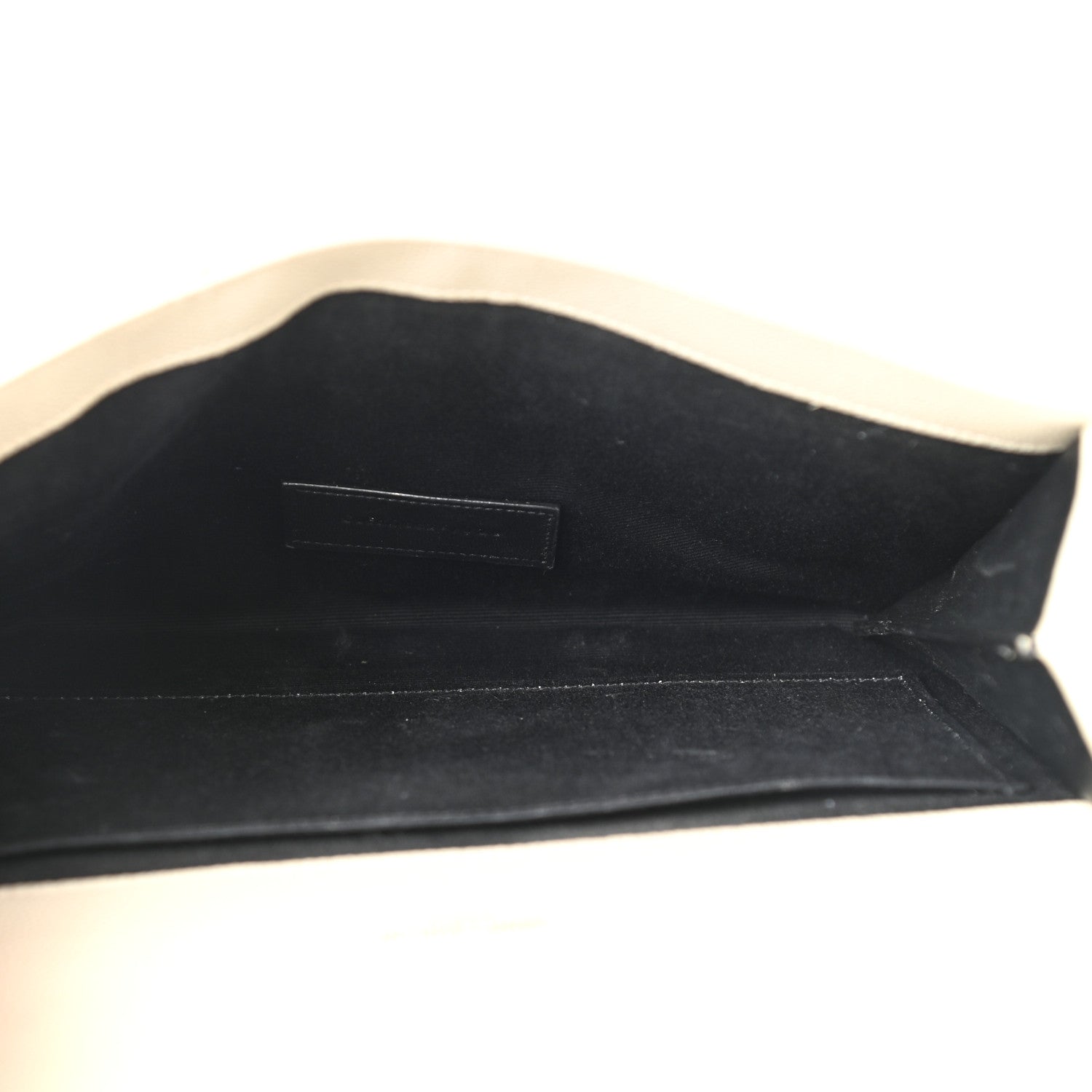 Saint Laurent Grain De Poudre Matelasse Chevron Monogram Envelope Clutch Crema Soft 7 of 8