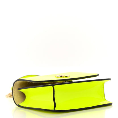 Jimmy Choo Patent Calfskin Micro Varenne Top Handle Satchel Neon Citron 4 of 13