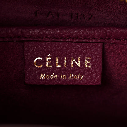 Celine Drummed Calfskin Nano Luggage Plum 5 of 12