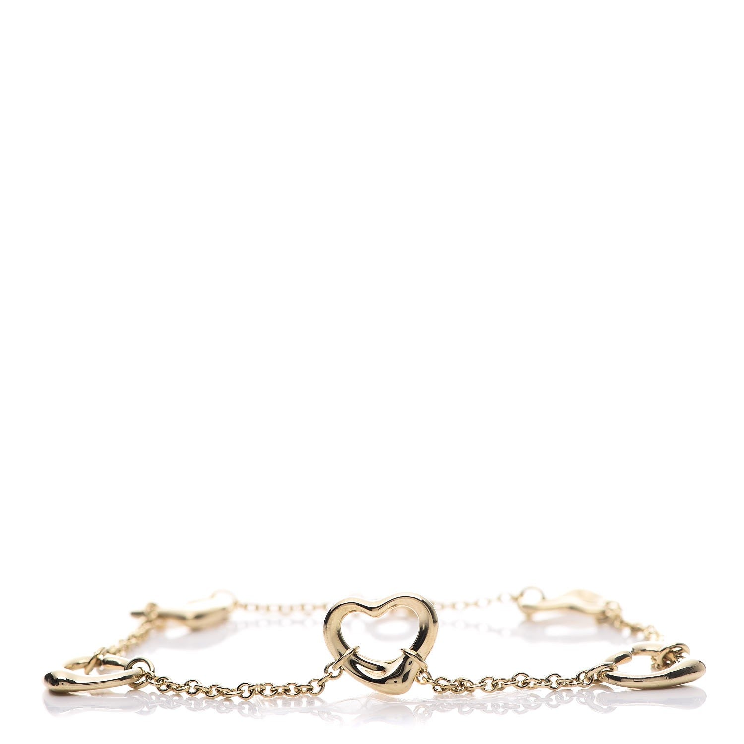Tiffany 18K Yellow Gold Elsa Peretti 5 Open Heart Bracelet 1 of 6