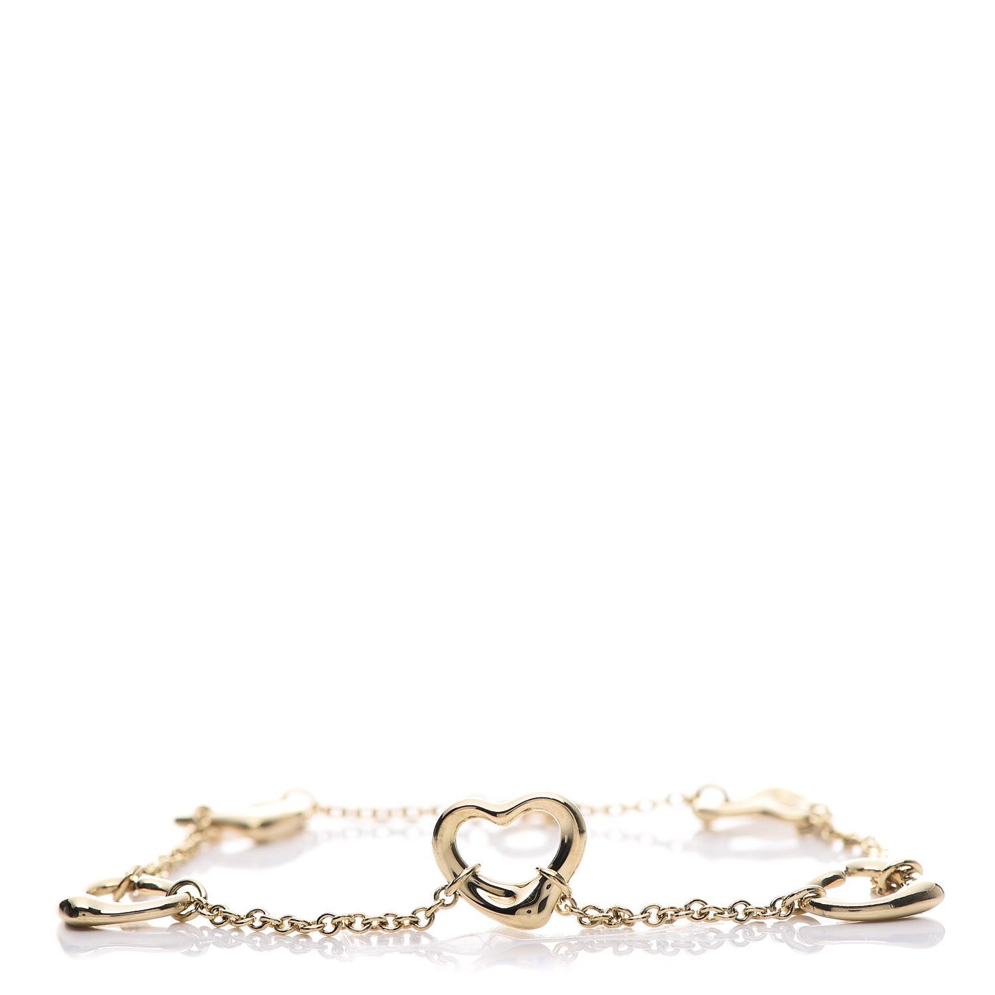 18K Yellow Gold Elsa Peretti 5 Open Heart Bracelet