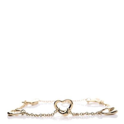 Tiffany 18K Yellow Gold Elsa Peretti 5 Open Heart Bracelet 1 of 6