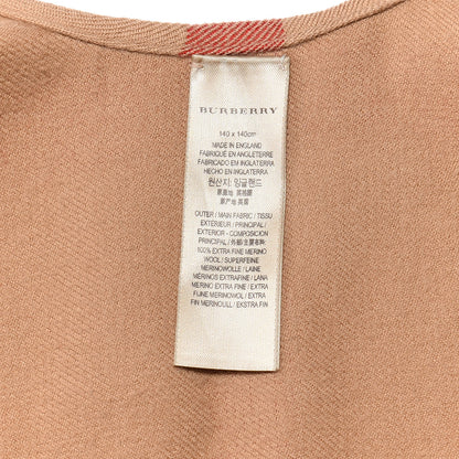 Burberry Merino Wool House Check Collette Cape Scarf Camel 4 of 4