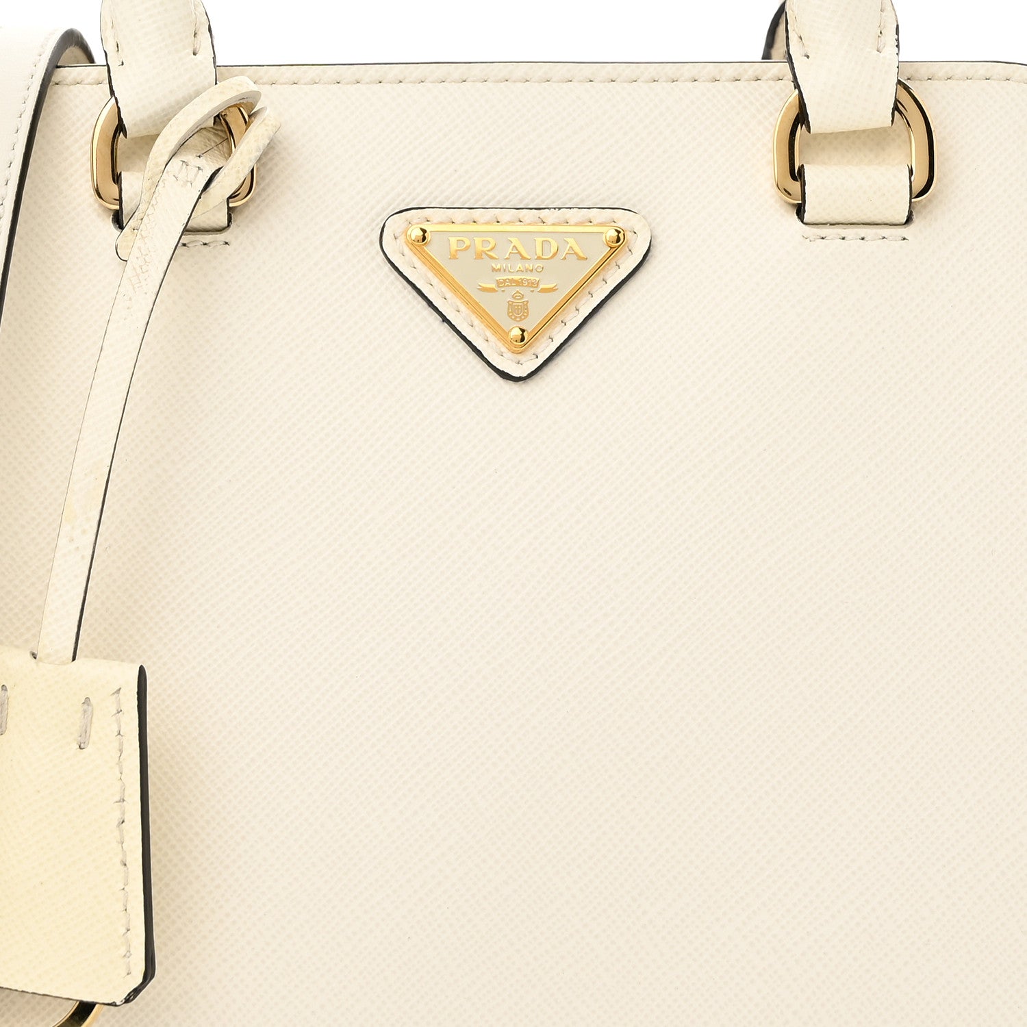 Prada Saffiano Soft Calfskin Mini Zippered Tote Bianco 6 of 9