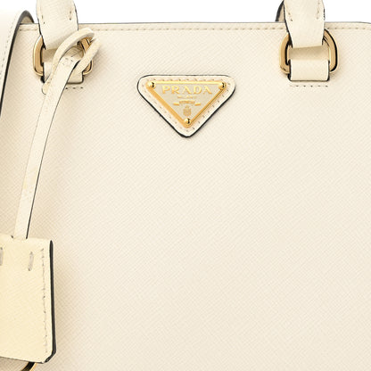 Prada Saffiano Soft Calfskin Mini Zippered Tote Bianco 6 of 9