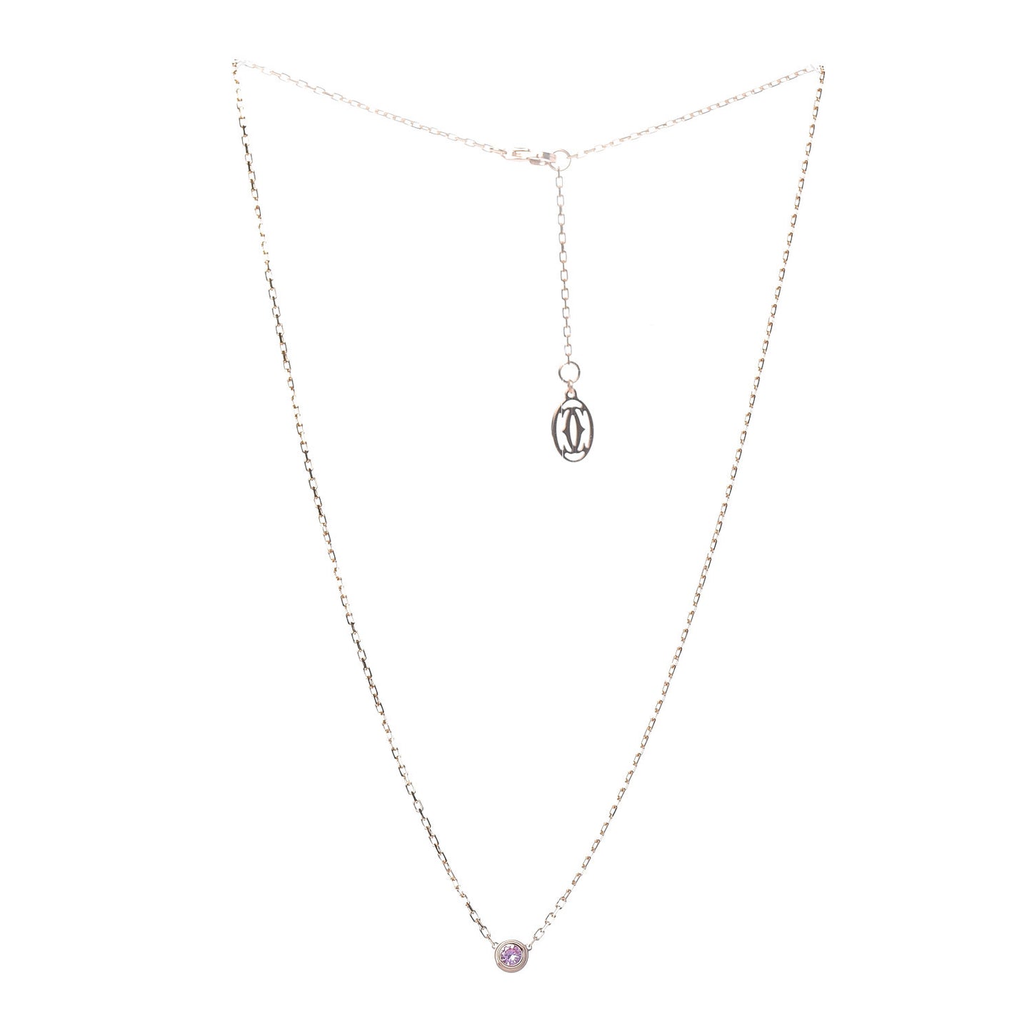 18K Pink Gold Pink Sapphire D'Amour Pendant Necklace