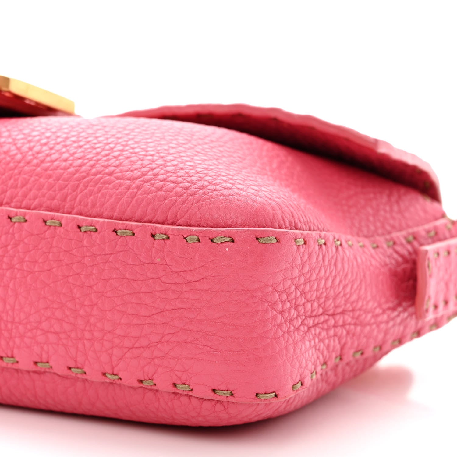 Fendi Calfskin Romano Selleria Baguette Pink 10 of 14