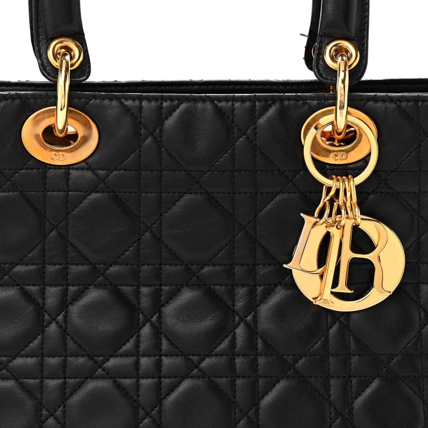Lambskin Cannage Medium Lady Dior Black