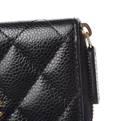 Chanel Caviar Quilted Zip Coin Purse Black 10 of 10