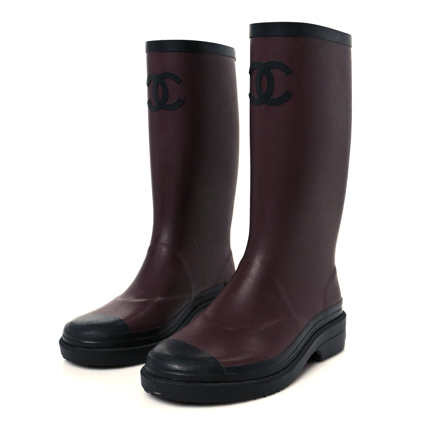 Caoutchouk CC High Boots 37 Burgundy Black