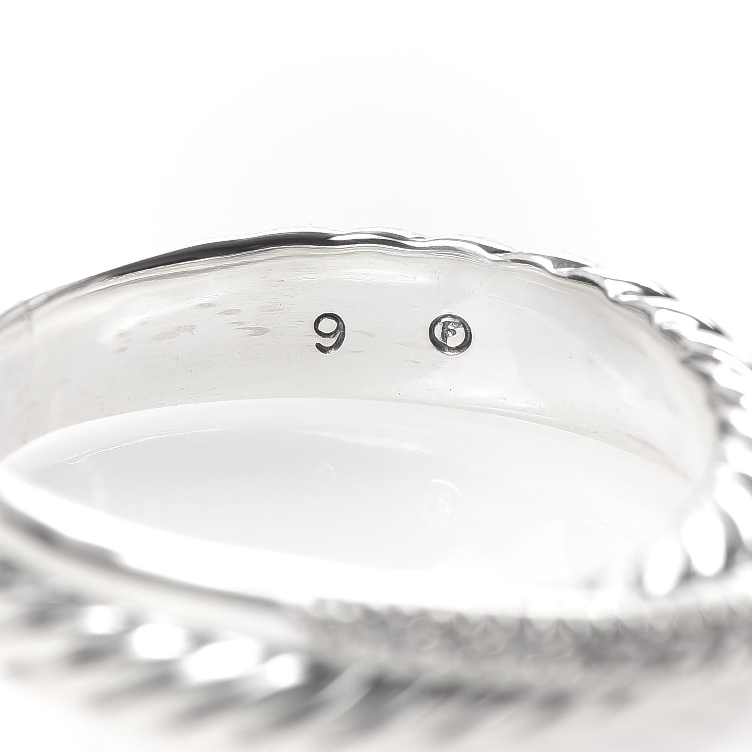 David Yurman Sterling Silver Diamond 5mm Crossover Ring 60 9 5 of 5