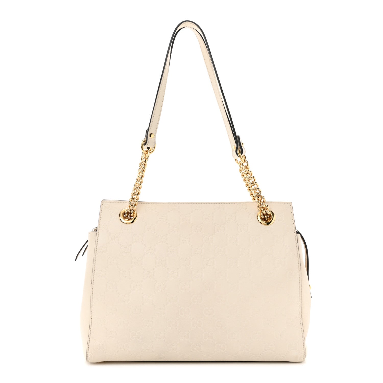 Gucci Guccissima Signature Medium Shoulder Tote Bag Mystic White 1 of 14