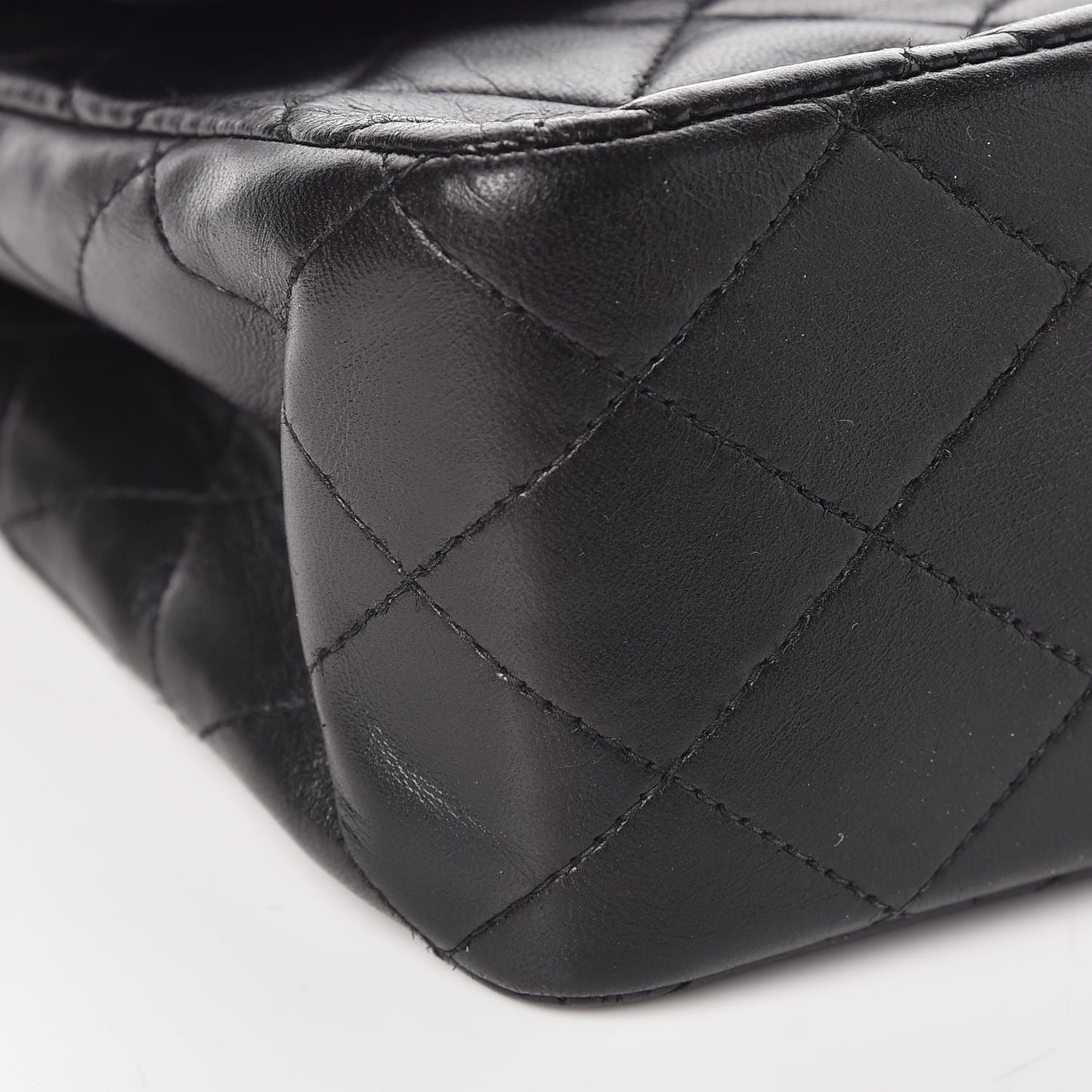 Lambskin Quilted Medium Double Flap Bag Black