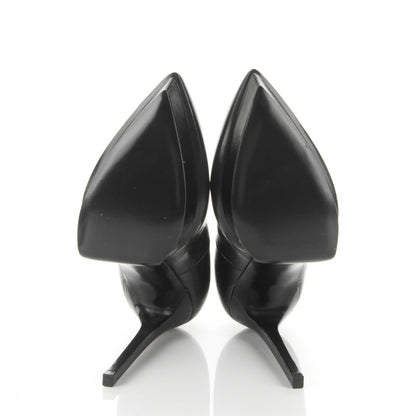 Saint Laurent Pebbled Patent Calfskin Janis 105 Pumps 36.5 Black 5 of 8