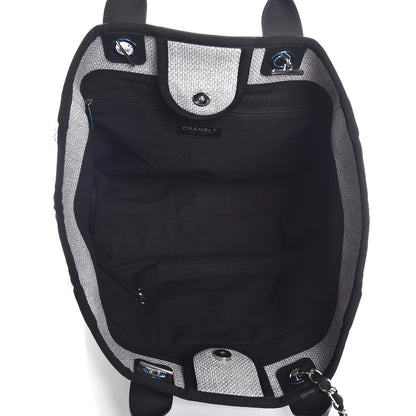 Chanel Woven Straw Raffia Deauville Large Tote Grey 5 of 7