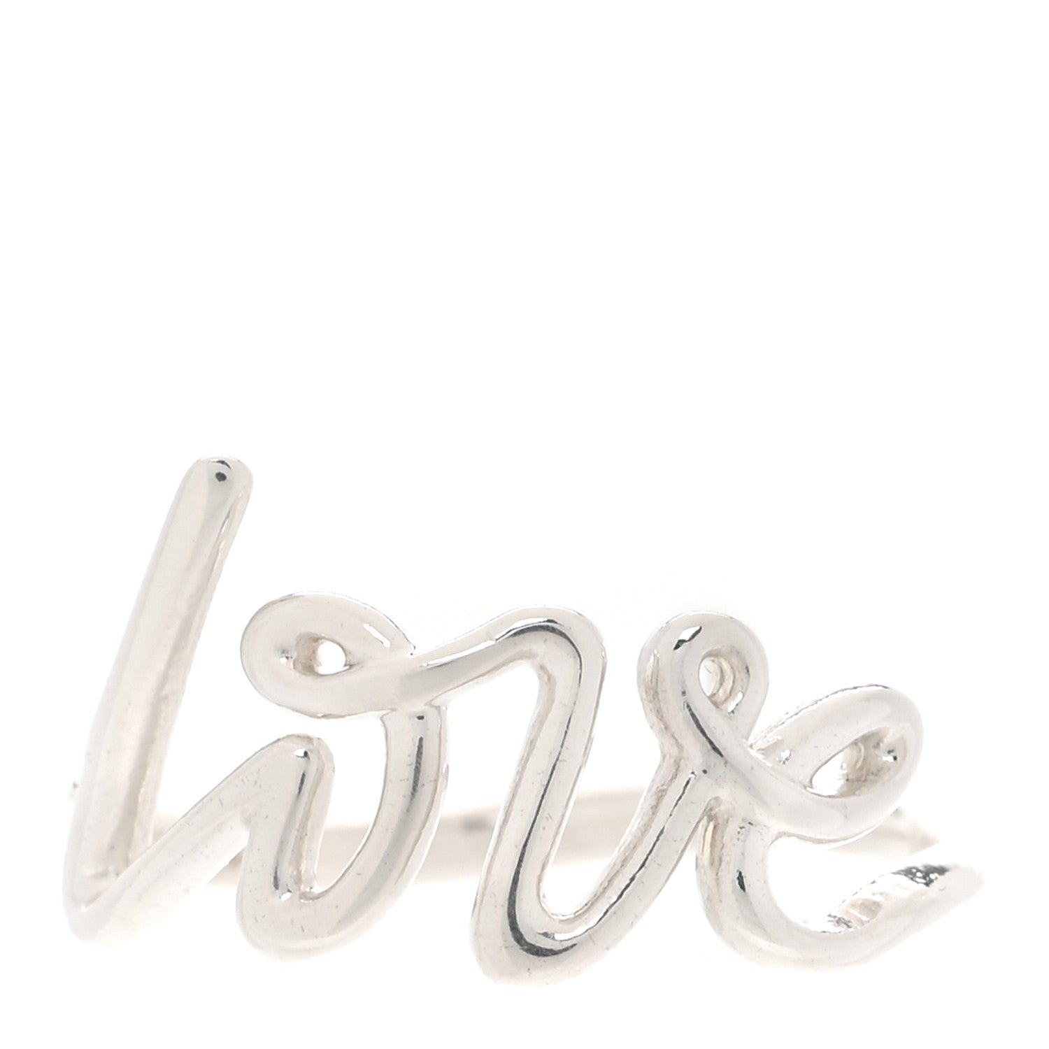 Tiffany Sterling Silver Paloma Picasso Graffiti Love Ring 52 6 1 of 4