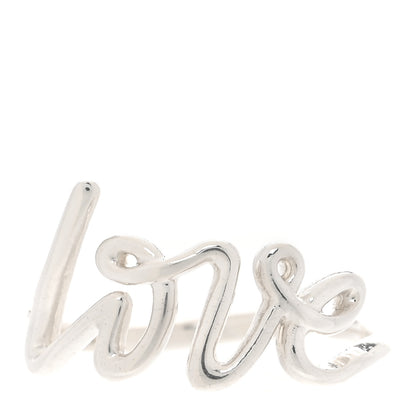 Tiffany Sterling Silver Paloma Picasso Graffiti Love Ring 52 6 1 of 4
