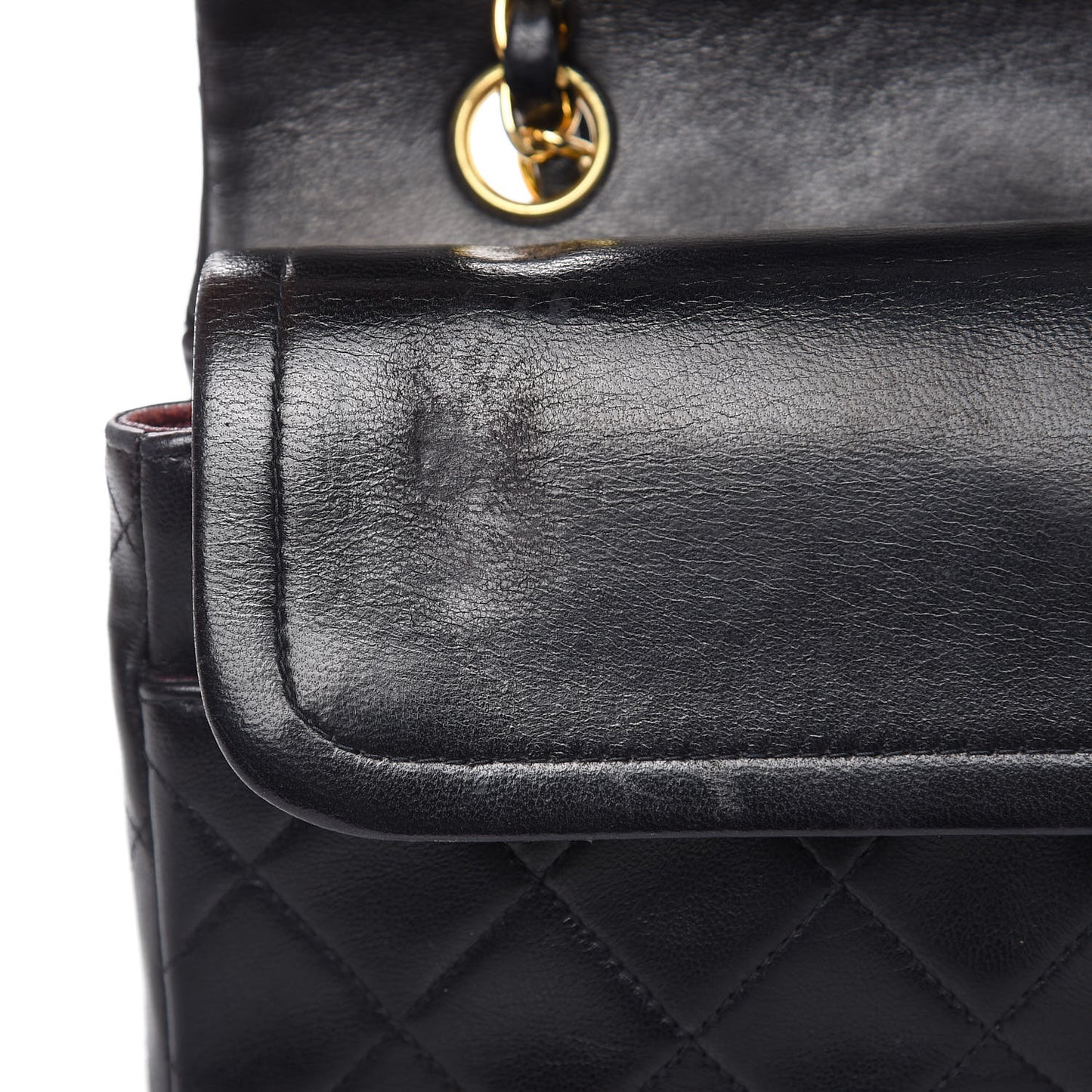 Lambskin Quilted Medium Double Flap Bag Black