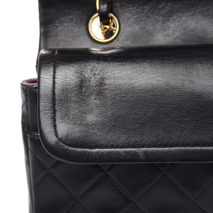 Chanel Lambskin Quilted Medium Double Flap Bag Black 12 of 20