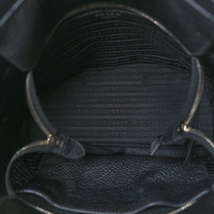 Prada Vitello Phenix Logo Hobo Black 5 of 9