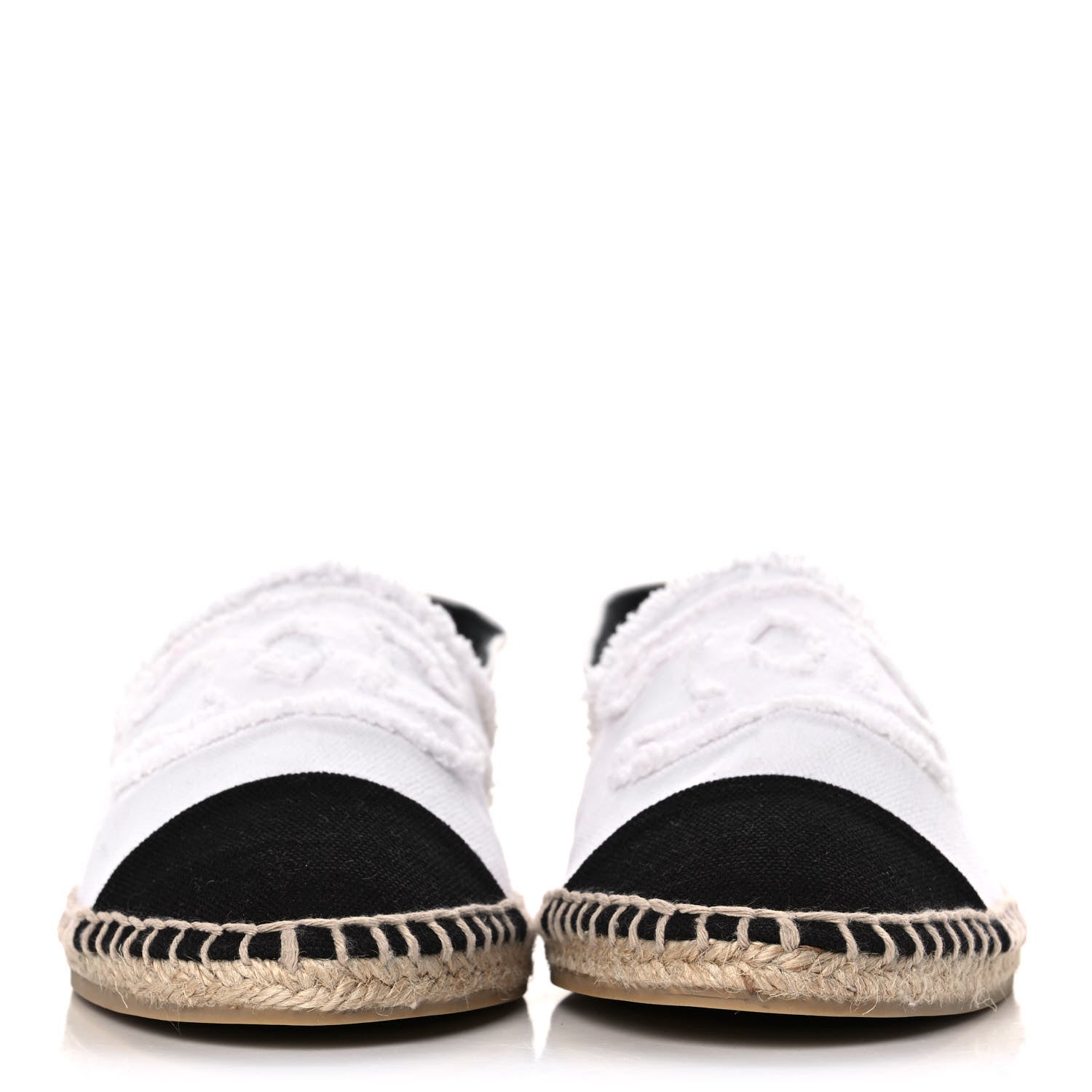 Chanel Linen CC Espadrilles 41 White Black 2 of 8