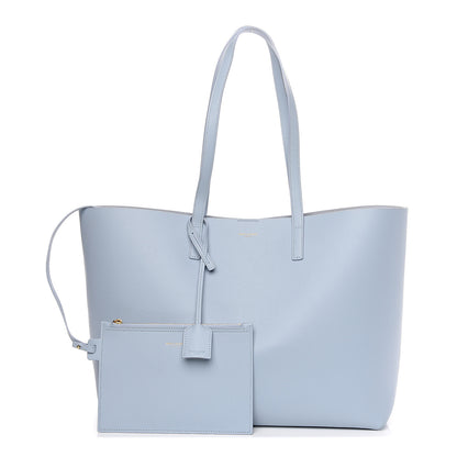 Saint Laurent Calfskin Large Shopping Tote Light Blue 1 of 9