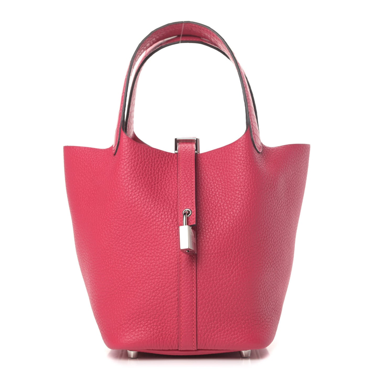 Taurillon Clemence Matte Alligator Picotin Lock Touch 18 PM Rose Mexico