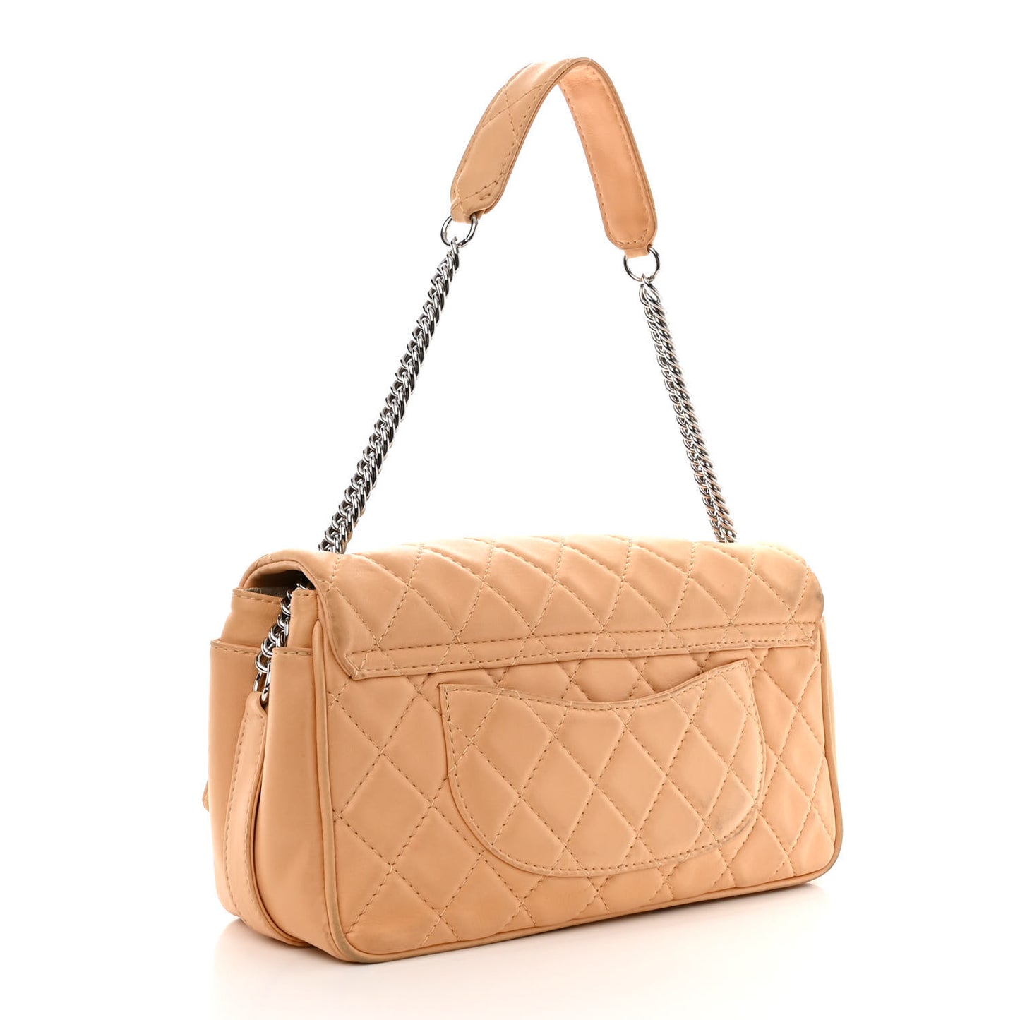 Lambskin Quilted Jumbo Icons Secret Label Flap Beige