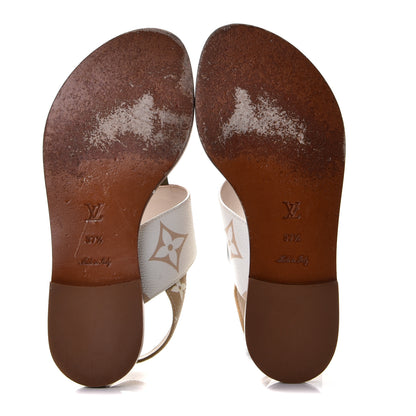 Louis Vuitton Monogram Giant Sandals 37.5 White Moka 10 of 13