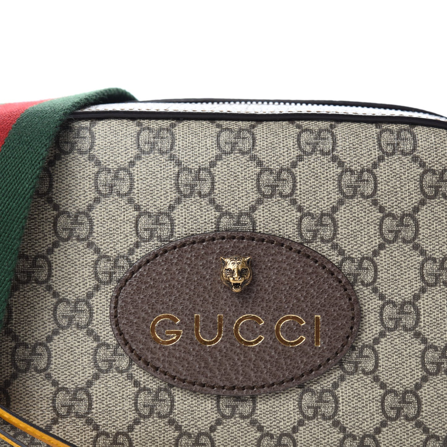 GG Supreme Monogram Web Neo Vintage Shoulder Bag Beige New Acero Crop