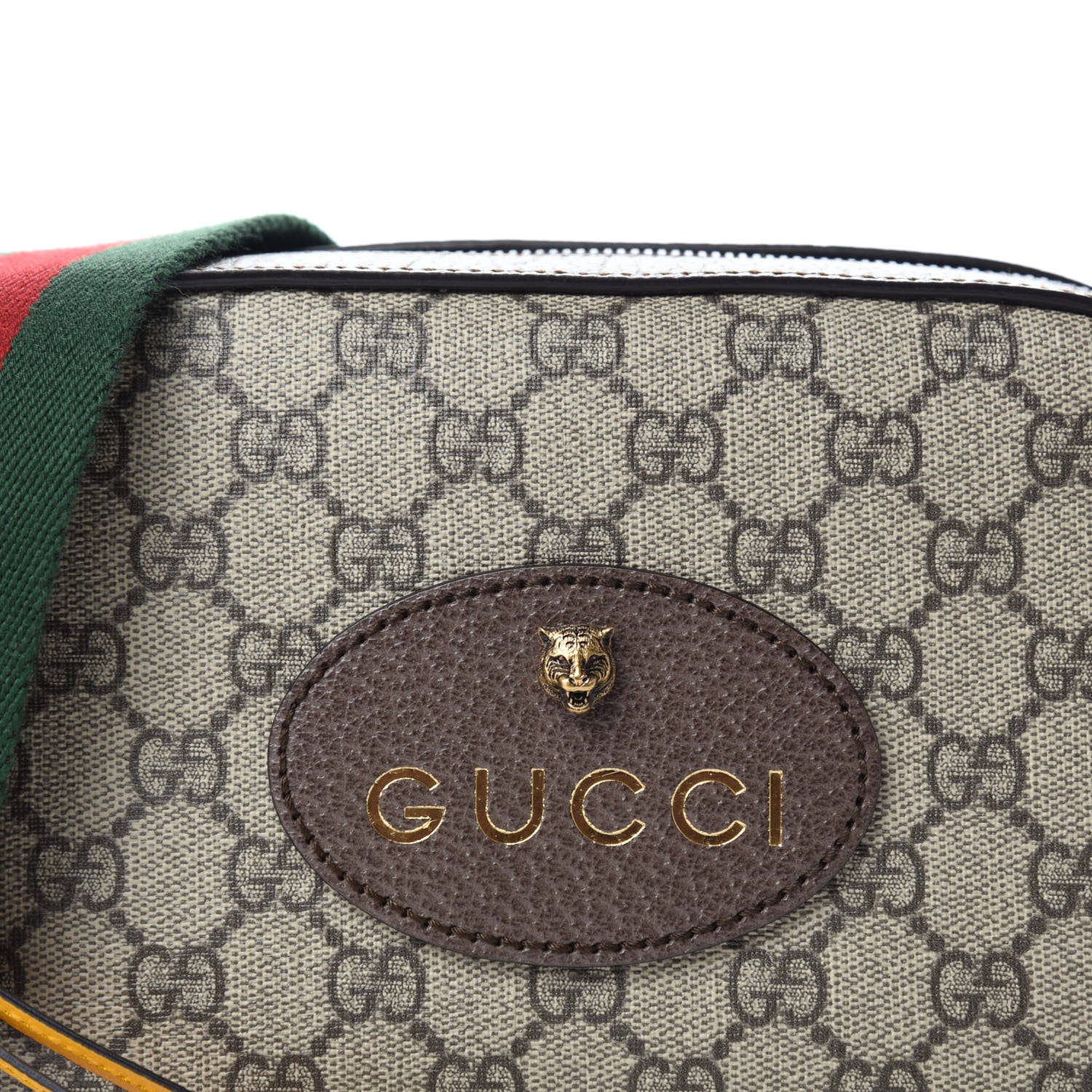 Gucci GG Supreme Monogram Web Neo Vintage Shoulder Bag Beige New Acero Crop 10 of 11