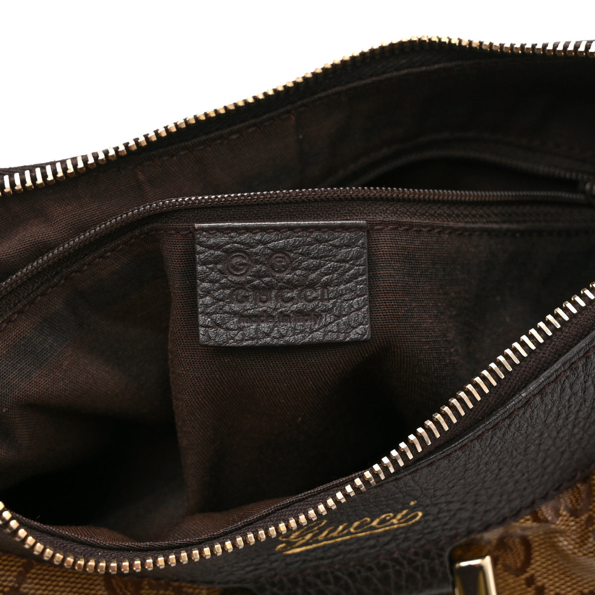 Crystal Monogram D Ring Gold Hobo Brown