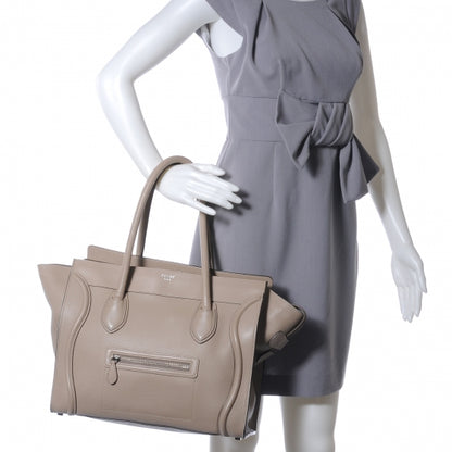 Celine Drummed Leather Shoulder Luggage Dune 2 of 9