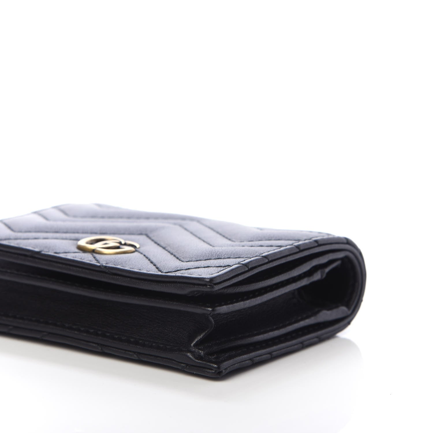 Gucci Calfskin Matelasse GG Marmont Card Case Wallet Black 7 of 10