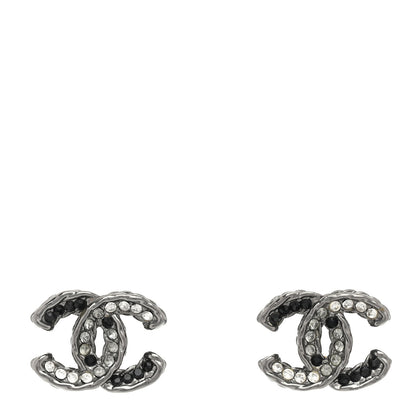 Chanel Ruthenium Crystal CC Earrings Black 1 of 5