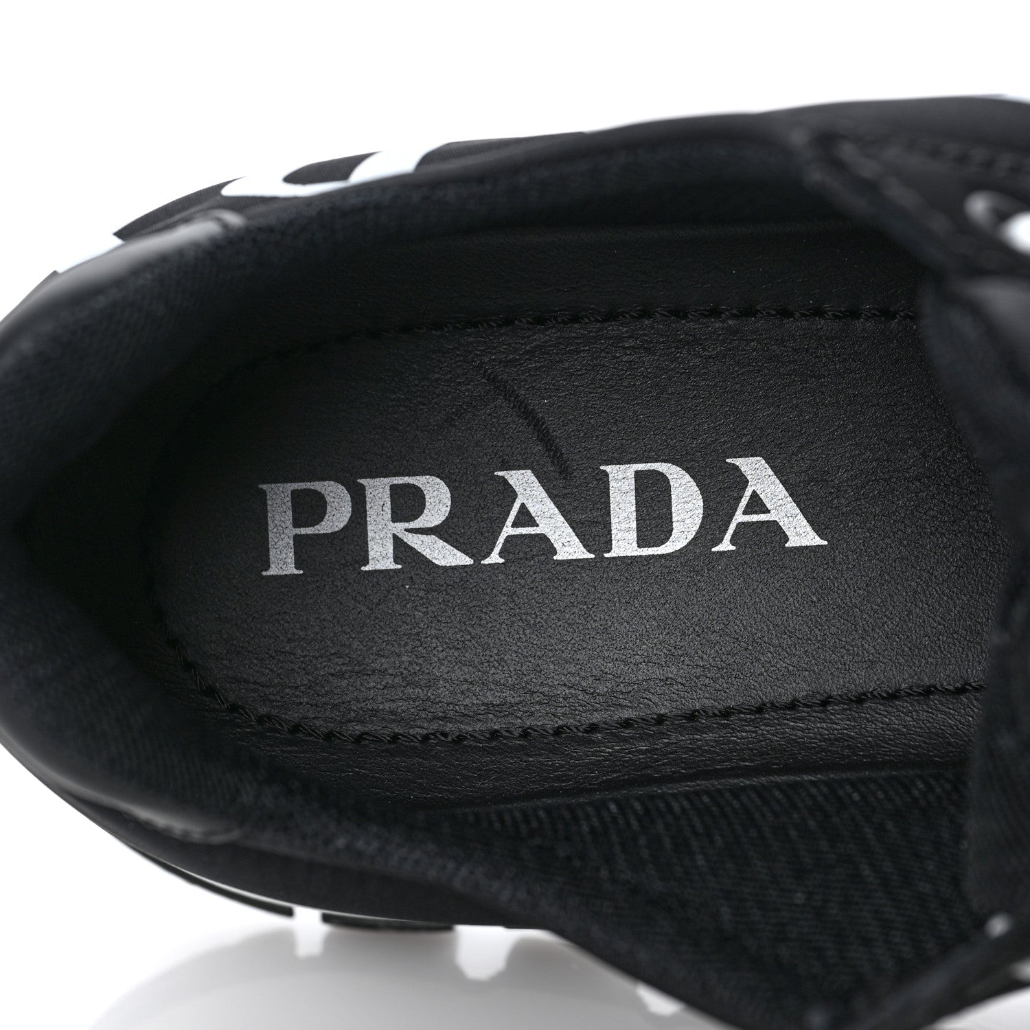 Prada Nylon Gabardine Logo Sneakers 39 Black White 8 of 10