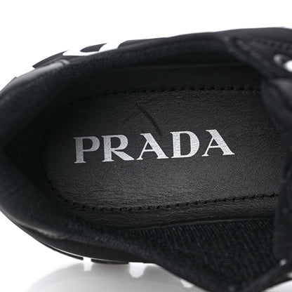 Prada Nylon Gabardine Logo Sneakers 39 Black White 8 of 10