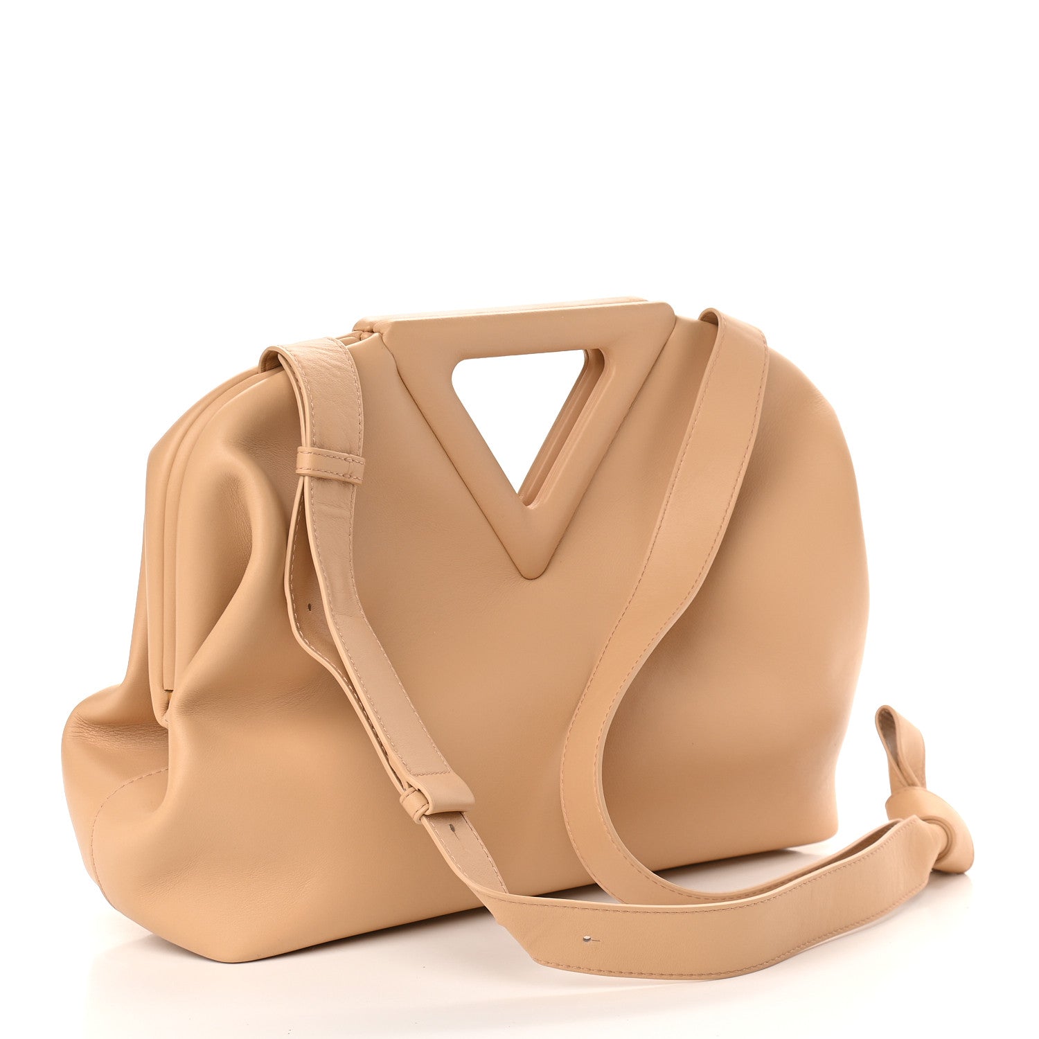 Bottega Veneta Calfskin Medium The Point Triangle Bag Almond 3 of 8