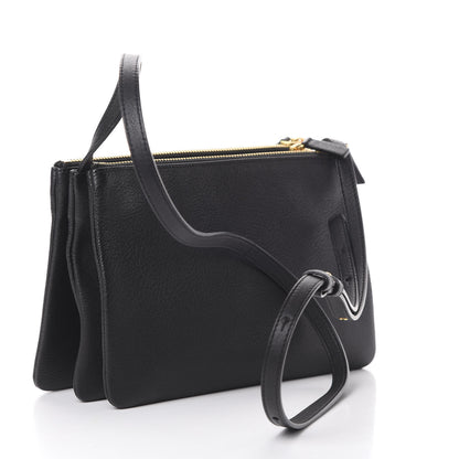 Celine Lambskin Small Trio Crossbody Bag Black 2 of 11