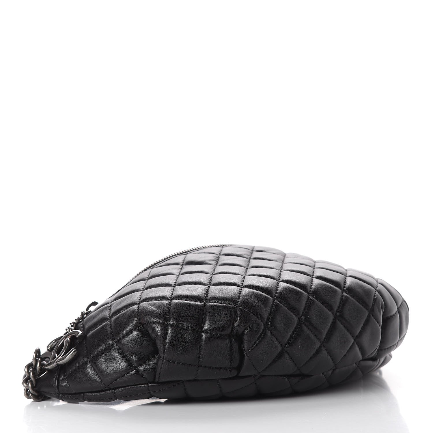 Chanel Lambskin Quilted Banane Waist Bag Fanny Pack Black 4 of 12