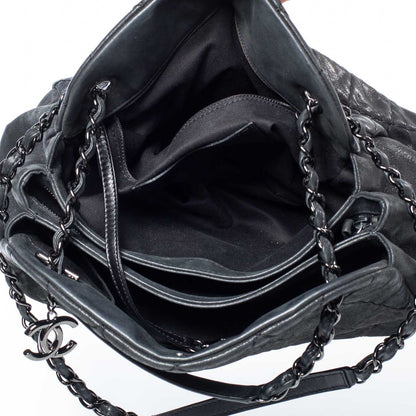Chanel Iridescent Calfskin Large Just Mademoiselle Black 9 of 9